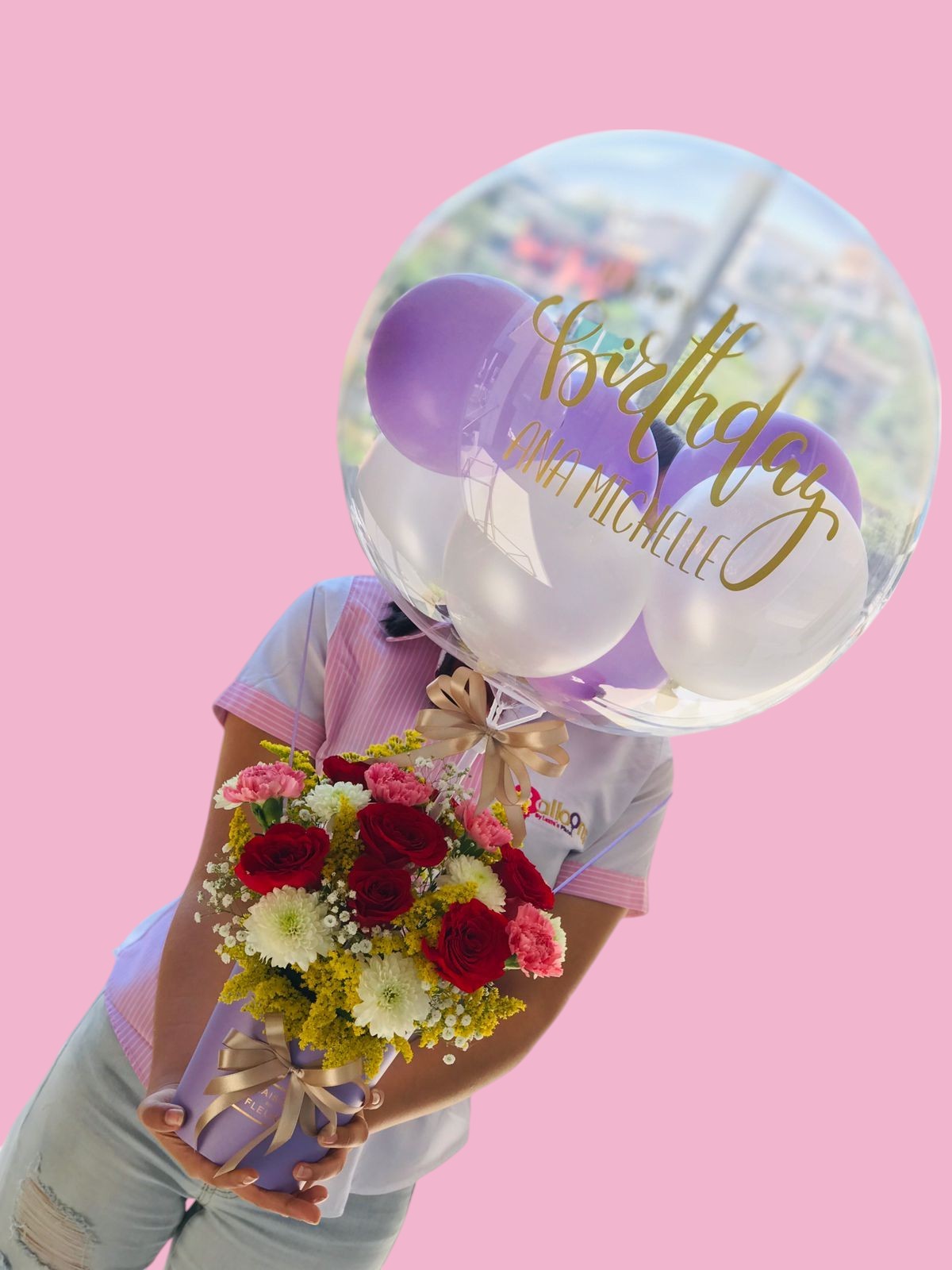 Arreglo de Flores con Globo