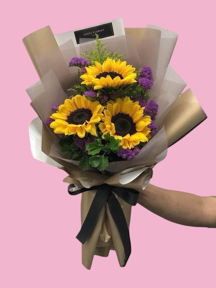 Girasoles deluxe con ramo elegante
