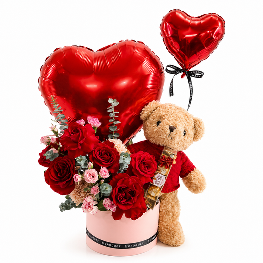 Canasta de Peluche y Flores