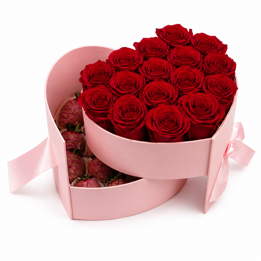 Heart Box de Rosas y Chocolates