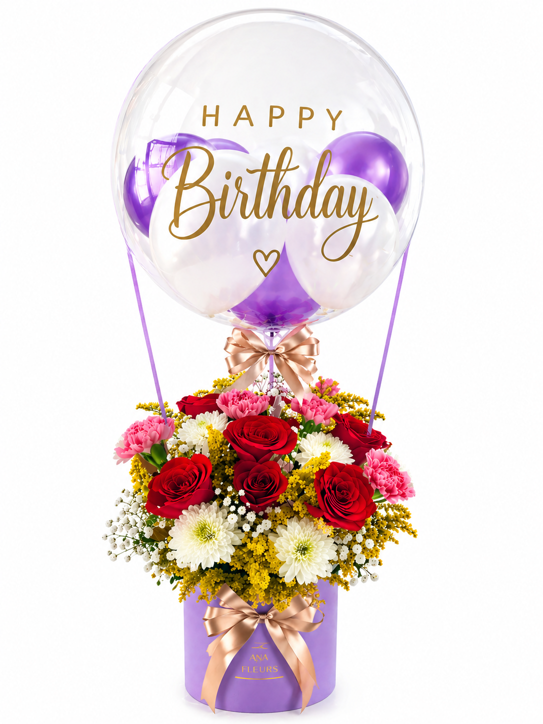 Arreglo de Flores con Globo