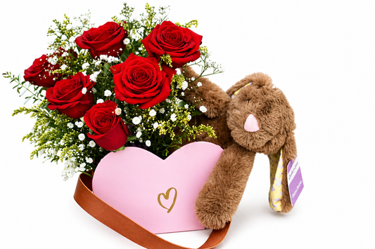 Rosas y peluche