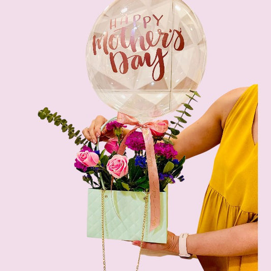Cartera Floral con Globo Bubuja